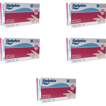 Dolphin Şeffaf Medium Orta Boy 100'lü Paket Pudrasız Vinil Tek Kullanımlık Eldiven