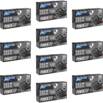Dolphin Siyah Large Büyük Boy 50'li Nitril Powergrip Ekstra Kalın Elmas Dokulu Eldiven