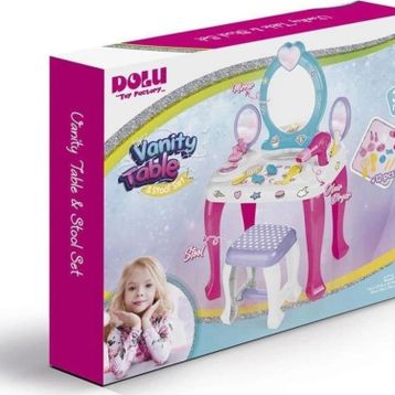 Dolu Oyuncak 2568 Unicorn Makyaj Masası ve Tabure Seti