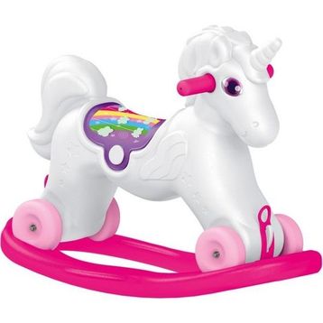 Dolu Unicorn Sallanan Tekerlekli At