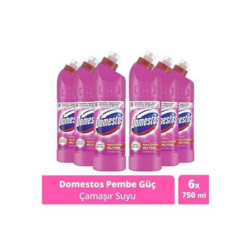 Domestos Pembe Güç 750 ml Çamaşır Suyu (6 adet)