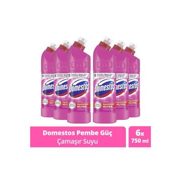 Domestos Pembe Güç 750 ml Çamaşır Suyu (6 adet)