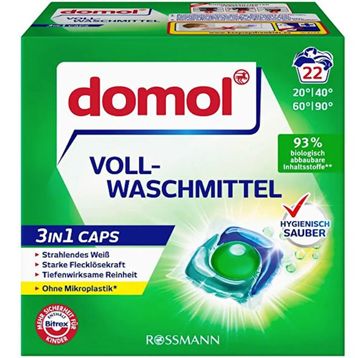 Domol 3 in 1 Beyaz 22 Yıkama Çamaşır Makinesi Deterjan Kapsülü