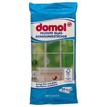 Domol Cam Parlak Yüzeyler İçin 20'li Islak Temizlik Bezi