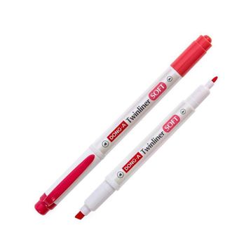 Dong-A Twinliner Soft No:13 Kırmızı Fırçalı Fosforlu Kalem