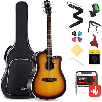 Donner EC1020 Sunburst Cutaway Akustik Gitar Paketi