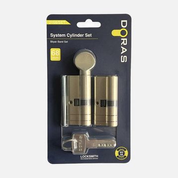 Doras 68 mm Tuzaklı Alt-Üst Barel SetiTopuzlu Pirinç
