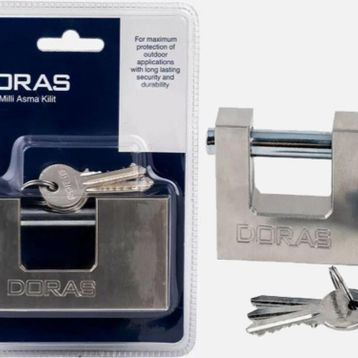 Doras 80 mm Saten-Kayar Milli Döküm Asma Kilit