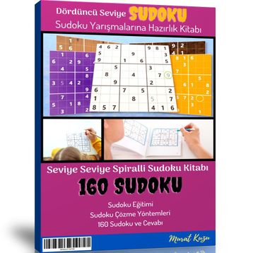 Dördüncü Seviye Sudoku Kitabı Spiralli 160 Seçilmiş Sudoku Enine Boyuna Eğitim