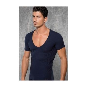 Doreanse 2820 Yırtık Yaka Kahverengi Erkek T-shirt