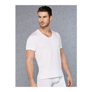 Doreanse 2865 Micromodal V Yaka Kısa Kol Beyaz Erkek T-shirt