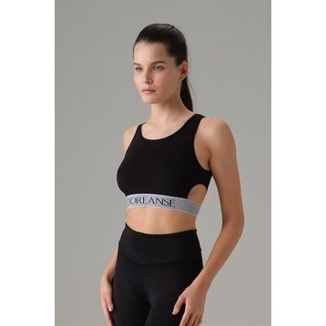Doreanse 5598 Siyah Kadın Pencere Detaylı Sporcu Sütyeni