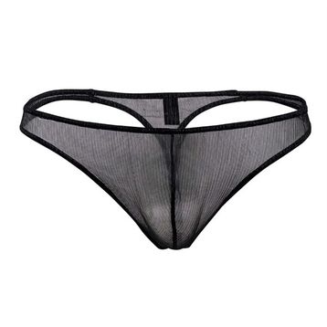 Doreanse Erkek Polyester Siyah Parlak Transparan Tanga String