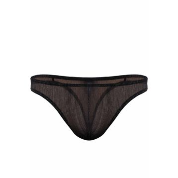 Doreanse Erkek Polyester Siyah Parlak Transparan Tanga String