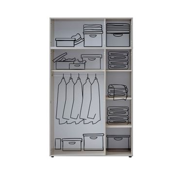 Doressa Bony Grey 5 Kapılı Modüllü Gri Gardırop