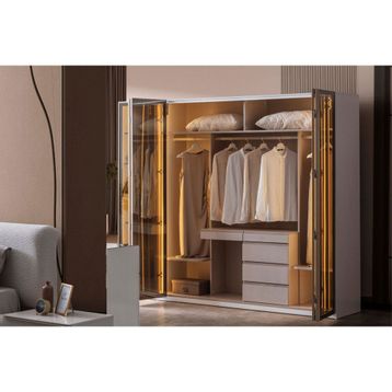 Doressa Lobby Reflekte Camlı Çam Gardırop