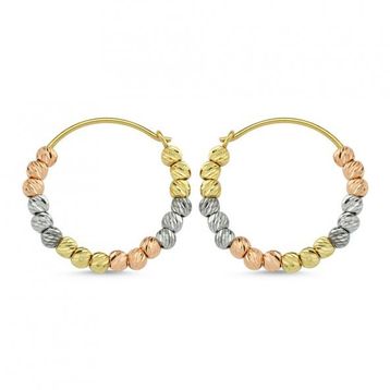 Dorikalı Triacolor 14k Gold Altın Küpe