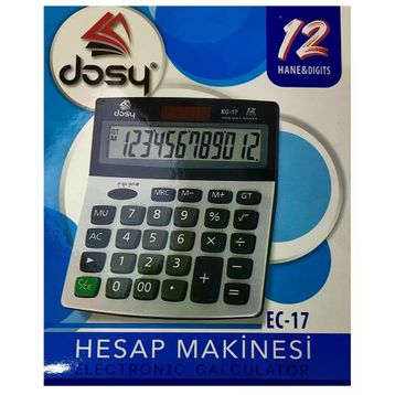 Dosy EC-17 12 Hane Orta Boy Masaüstü Hesap Makinesi