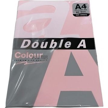 Double A 100'lü A4 80 gr Pastel Pembe Renkli Fotokopi Kağıdı