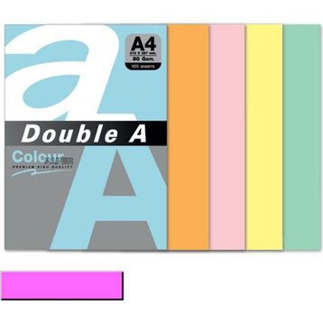 Double A 100'lü A4 80 gr Pastel Pembe Renkli Fotokopi Kağıdı