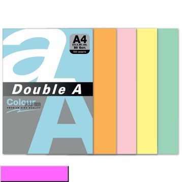 Double A 100'lü A4 80 gr Pastel Pembe Renkli Fotokopi Kağıdı
