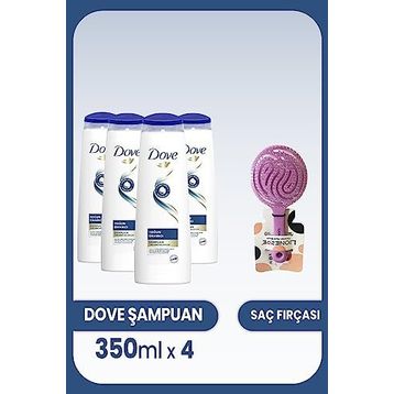 Dove 4x350 ml Yoğun Onarıcı Yıpranmış Saçlar İçin Şampuan ve Saç Fırçası