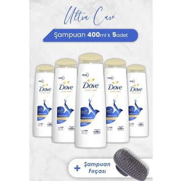 Dove 5x400 ml Ultra Care Yoğun Onarıcı Şampuan + Şampuan Fırçası