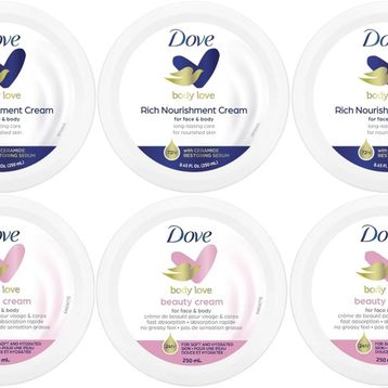 Dove 6x250 ml Rich Nourishment Cream + Beauty Cream Karma Besleyici El ve Vücut Kremi