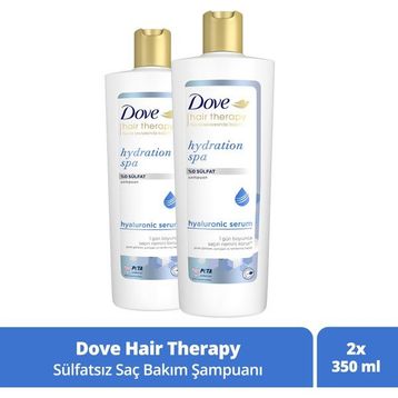 Dove Hair Therapy Hydration SPA %0 Sülfat 2x350 ml Saç Bakım Şampuanı