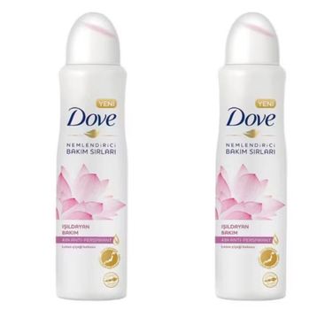 Dove Işıldayan Bakım Lotus Çiçeği Kokusu 2x150 ML Kadın Sprey Deodorant