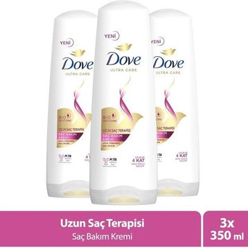 Dove Ultra Care Uzun Saç Terapisi Uzun Yıpranmış Saçlar İçin 3x350 ml Saç Bakım Kremi