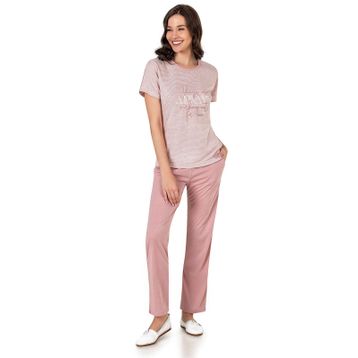 Dowry 08023 Pembe Kadın Yazlık Kısakol Pijama Takım