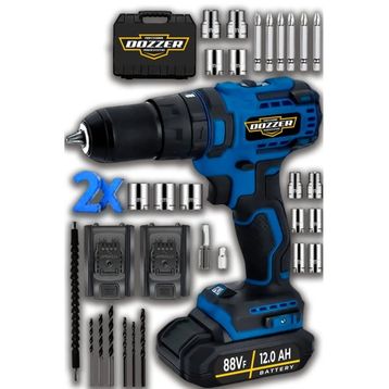 Dozzer Alman 14.4 V 2 Ah Süper Seri Çift Çelik Şanzuman 2 Akülü Darbeli Akülü Vidalama Şarjlı Matkap