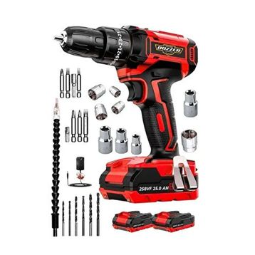 Dozzer Alman Berlin 14.4 V 3.0 Ah Çelik Mandrenli Bakır Sargılı 84 Parça Çift Akülü Vidalama Matkap