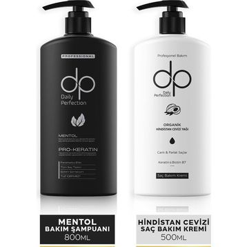 DP Daily Perfection Mentol 800 ml Şampuan+ Hindistan Cevizi 500 ml Saç Bakım Kremi