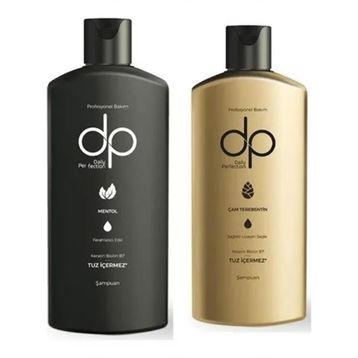 DP Tuzsuz 250 ml Çam Terebentin Şampuan + Tuzsuz 250 ml Mentol Ferahlatıcı Etki Şampuan
