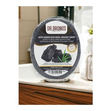 Dr. Bronos Aktif Karbon Özlü Doğal 135 gr Süngerli Sabun