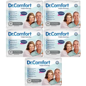 Dr.Comfort Bel Bantlı Tekstil Yüzeyli XL Ekstra Büyük 150 Adet Yetişkin Hasta Bezi