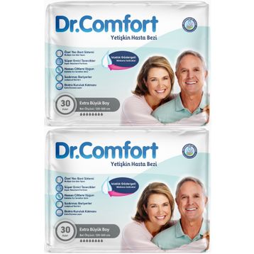 Dr.Comfort Bel Bantlı Tekstil Yüzeyli XL Ekstra Büyük 60 Adet Yetişkin Hasta Bezi