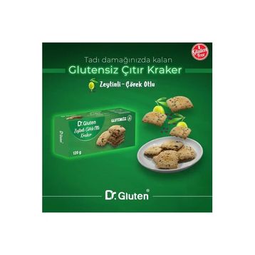 Dr.Gluten 120 gr Glutensiz Kraker Zeytinli Çörekotlu Kraker
