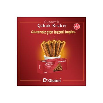 Dr.Gluten 120 gr Glutensiz Susamlı Çubuk Kraker