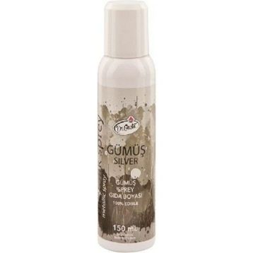 Dr. Gusto Metalik Gümüş 150 ml Sprey Gıda Boyası