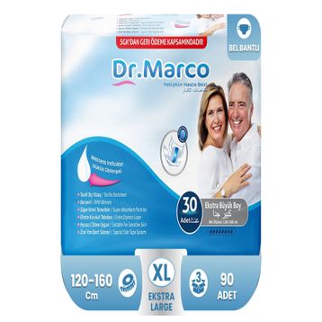 Dr. Marco Bel Bantlı Ekstra Large 90 Adet Yetişkin Hasta Bezi