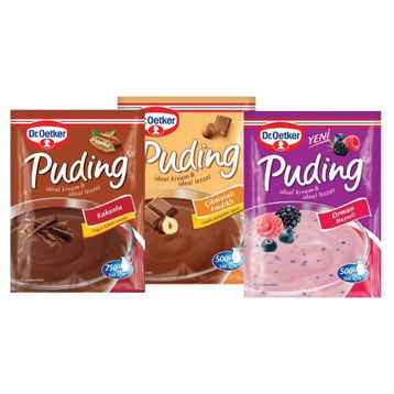 Dr.Oetker 3'lü 330 gr Kakaolu Fındıklı Orman Meyveli Puding