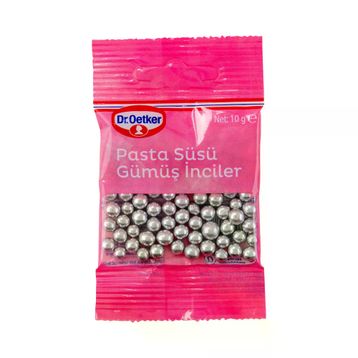 Dr. Oetker Dekor Gümüş İnci 10 gr Pasta Süsü