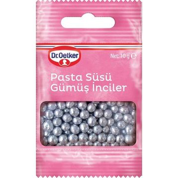 Dr. Oetker Dekor Gümüş İnci 10 gr Pasta Süsü