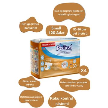 Dr.Pedical Belbantlı Small Küçük Beden 120 Adet Hasta Bezi