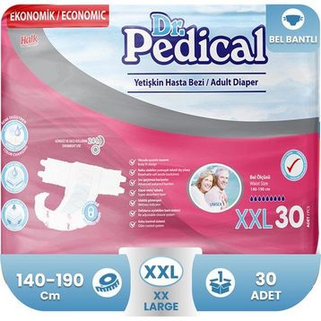 Dr.Pedical Belbantlı Tekstil Yüzey Ekstra Large 2XL 30'lu Hasta Bezi