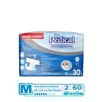 Dr.Pedical Belbantlı Yetişkin Medium Beden 60 Adet Hasta Bezi