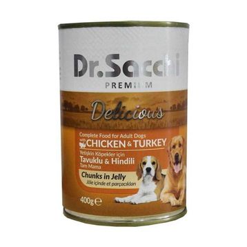 Dr. Sacchi Delicious Tavuk ve Hindi Etli 24x400 gr Köpek Konservesi